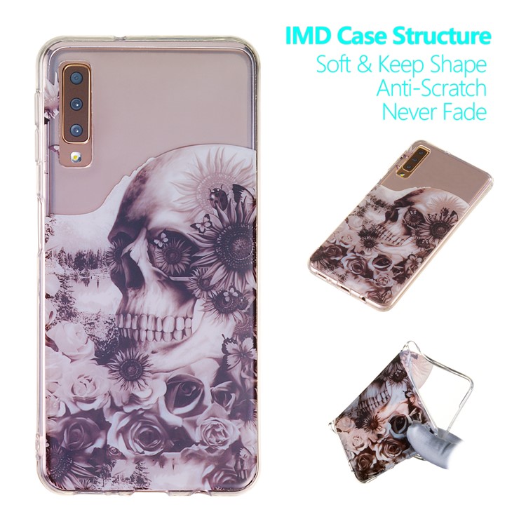 

Защитный Чехол IMD TPU Для Samsung Galaxy A7 (2018) A750 - Череп И Цветок, Galaxy A7 (2018)