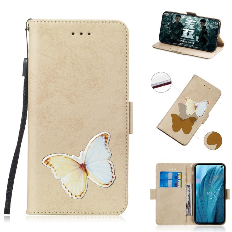 

Vintage Pattern Printing PU Leather Wallet Stand Shell for Samsung Galaxy S10 Plus - Gold, Galaxy S10 Plus