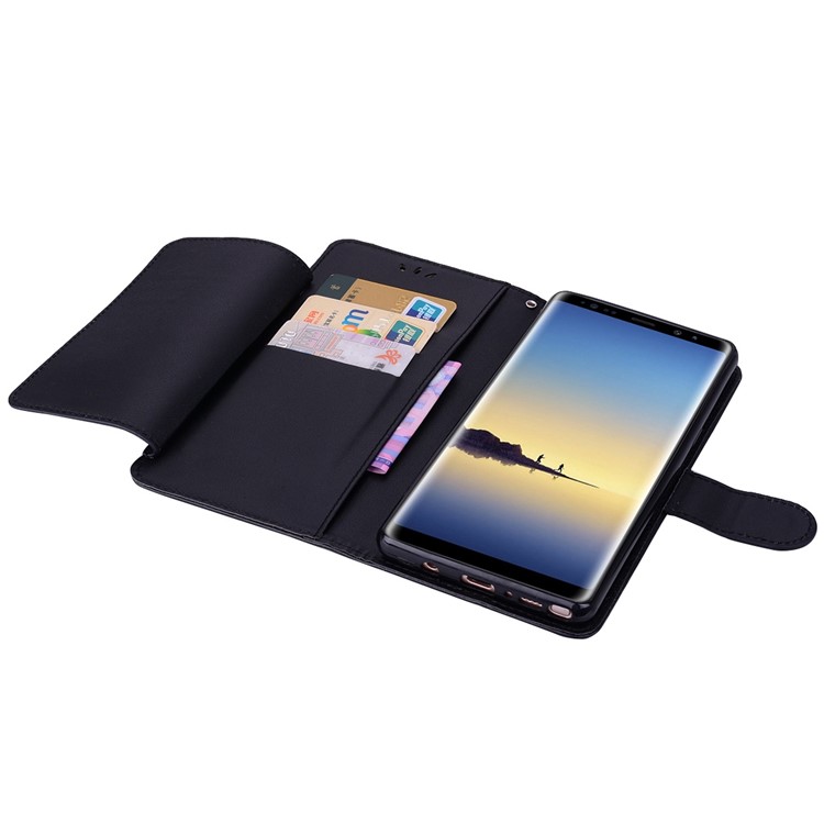 Wallet Leather Stand Case for Samsung Galaxy S10 Plus - Black-9