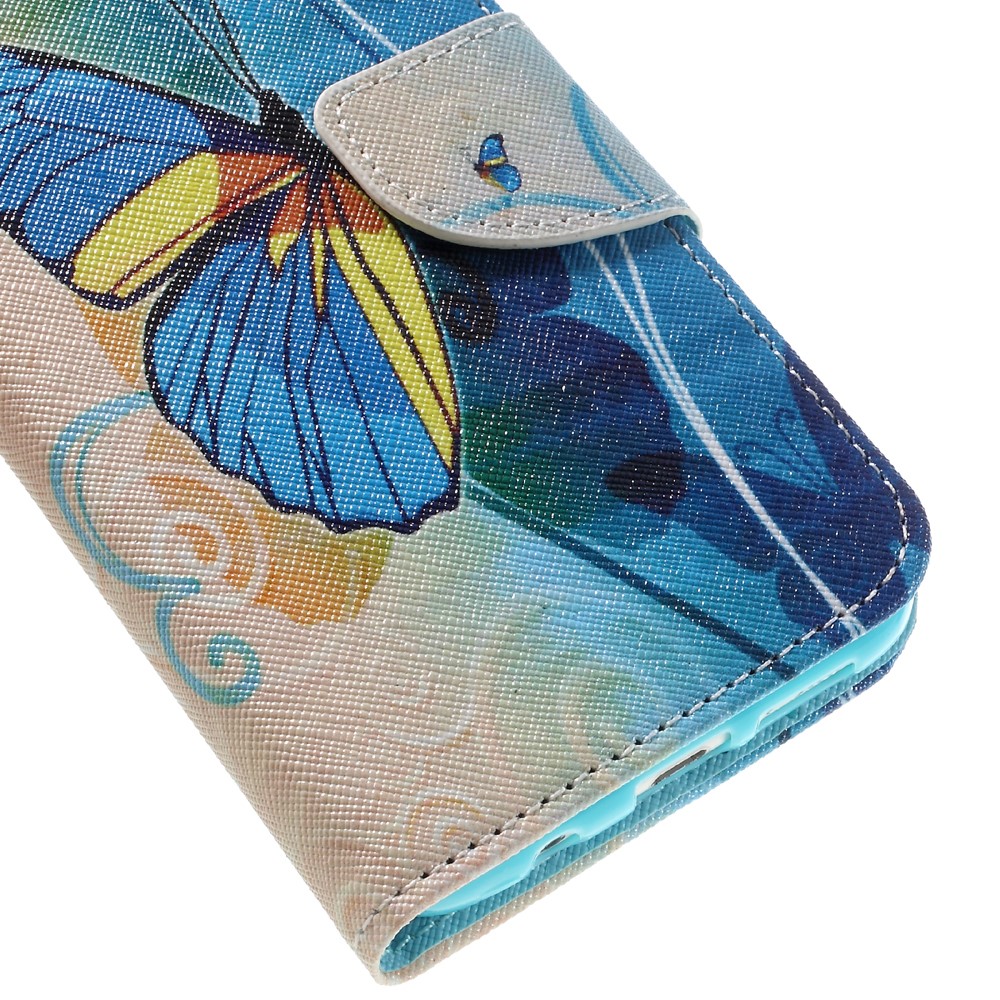Tampa de capa de couro Wallet para Samsung Galaxy S7 edge G935 - azul borboleta-8