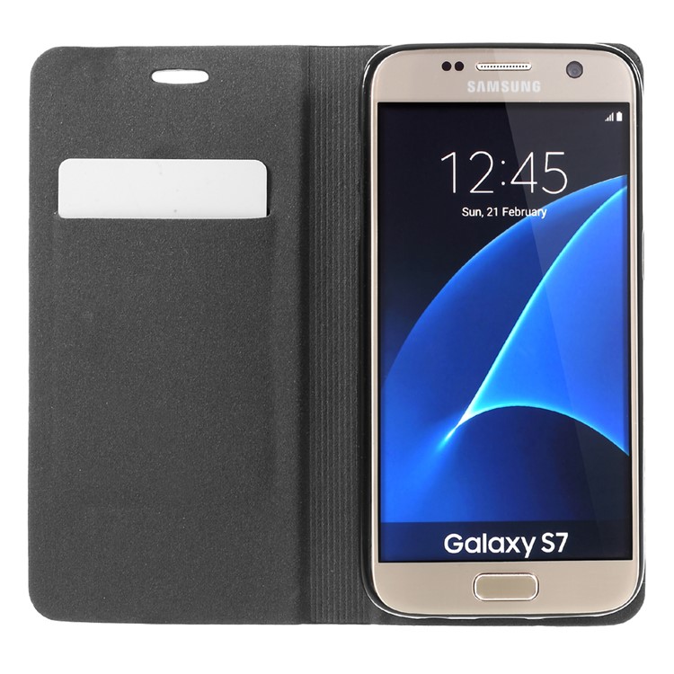 Two-color Leather Card Holder Case for Samsung Galaxy S7 G930 - Black-6