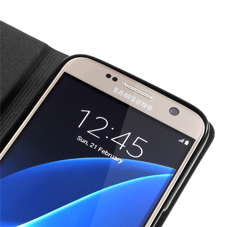 Two-color Leather Card Holder Case for Samsung Galaxy S7 G930 - Black-9
