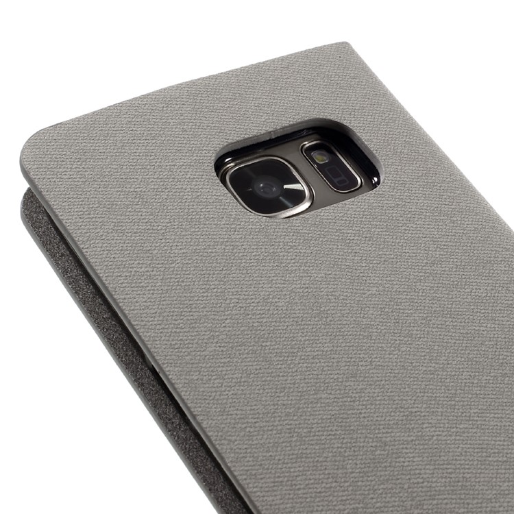 Zwei-Farben-Leder Kartenhalter Abdeckung Für Samsung Galaxy S7 G930 - Grau-9