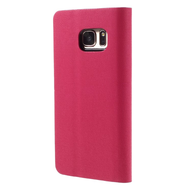 Zwei-Farben-Leder-Standplatz Für Samsung Galaxy S7 G930 - Rot-2
