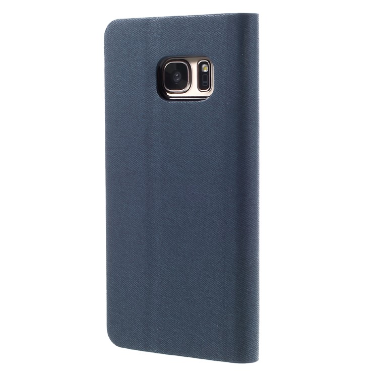 Zweifarbige Leder-Handyhülle für Samsung Galaxy S7 G930 - dunkelblau-2