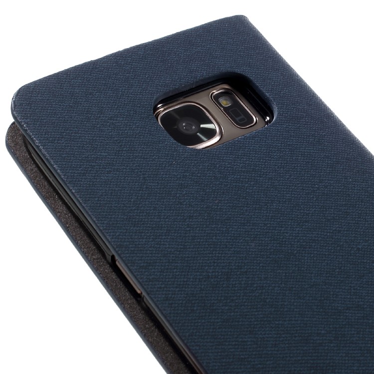 Zweifarbige Leder-Handyhülle für Samsung Galaxy S7 G930 - dunkelblau-9