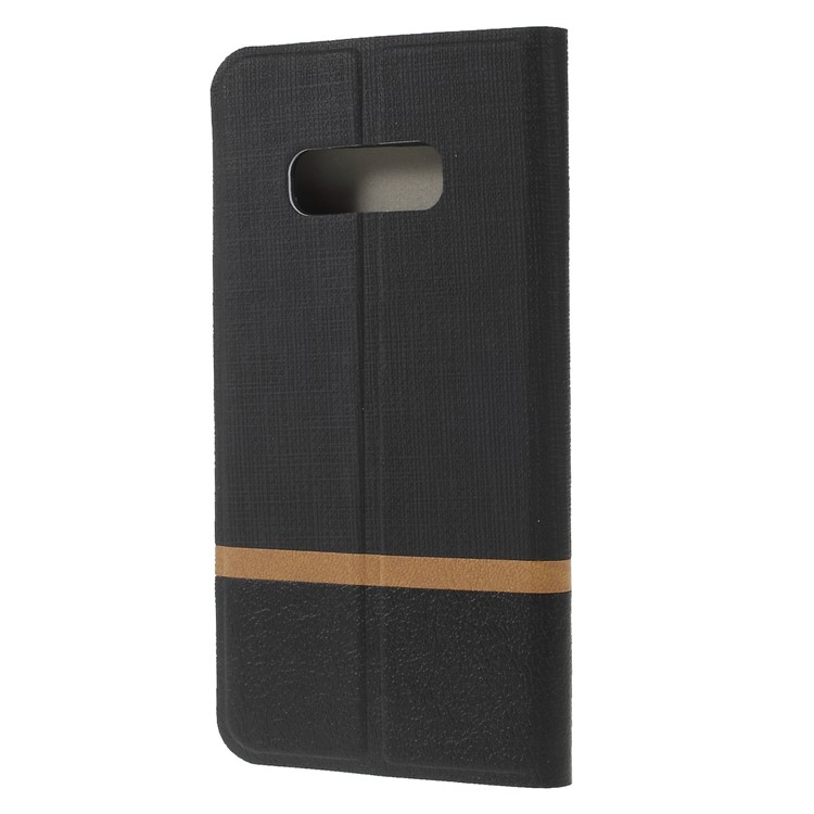 Cross Texture Contrast Color Leather Phone Case for Samsung Galaxy S10 Lite - Black-2