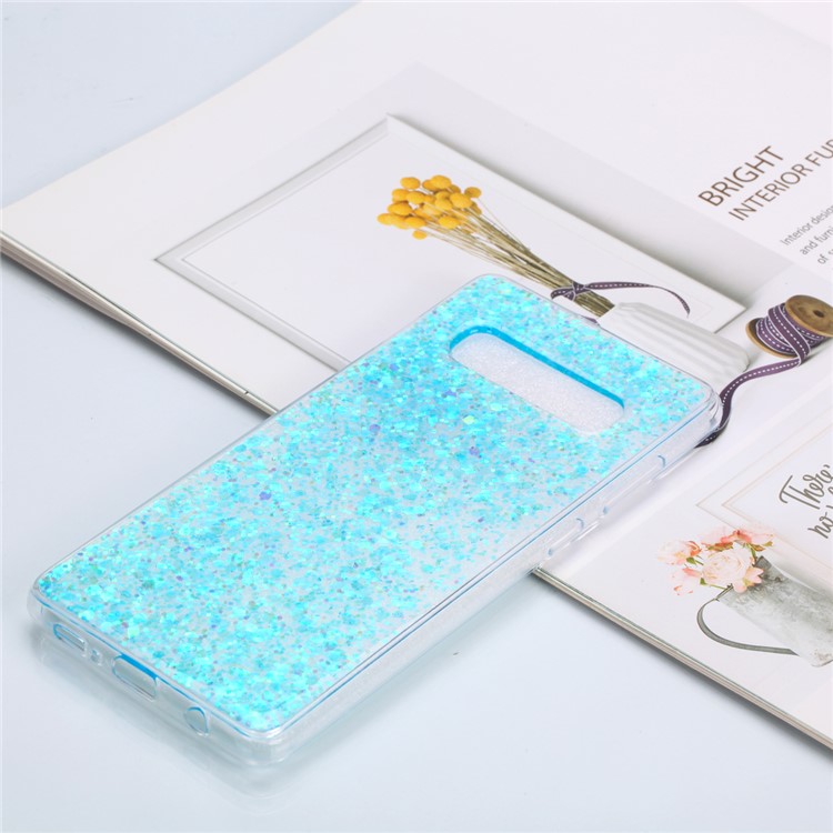 

Изменение Цвета Блестки Акриловые ТПУ Чехол Для Samsung Galaxy S10 Плюс - Синий, Galaxy S10 Plus