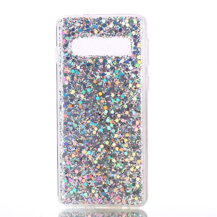 Color Changing Sequins Acrylic TPU Case for Samsung Galaxy S10 - Silver-2