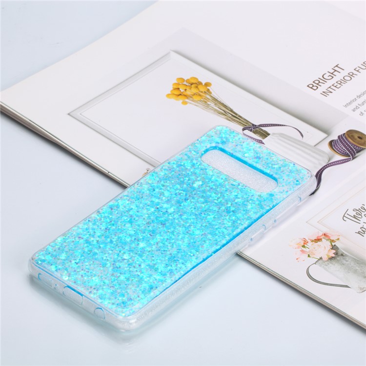 

Изменение Цвета Блесток Акриловый Защитный Чехол ТПУ Для Samsung Galaxy S10 - Синий, Galaxy S10
