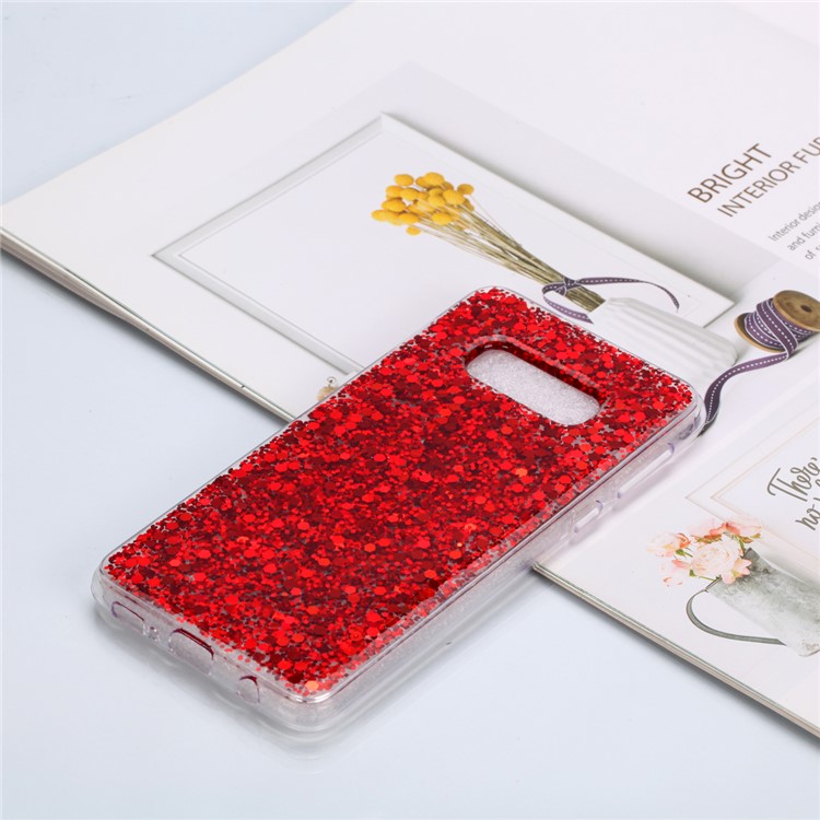 

Изменение Цвета Блестки Акриловые ТПУ Задняя Крышка Для Samsung Galaxy S10E - Красный, Galaxy S10e