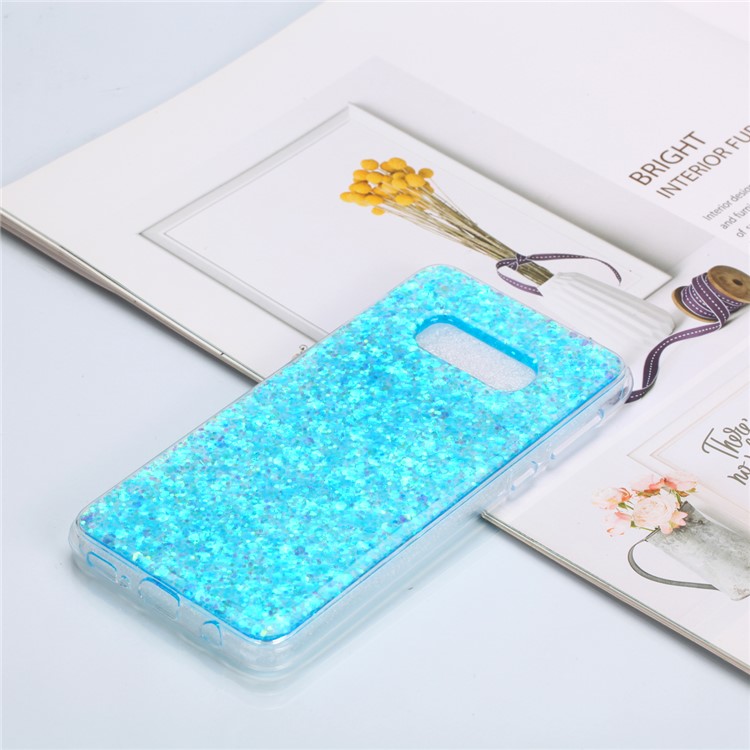 Изменение цвета блестки акриловые тпу чехол для телефона для samsung galaxy s10 lite - синий