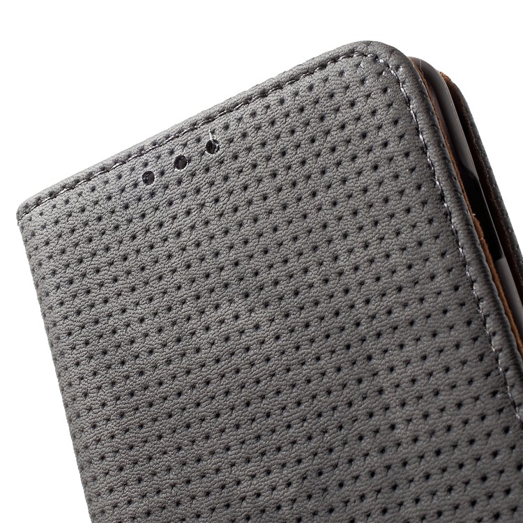 Mesh Pattern Retro Leather Wallet Stand Case for Samsung Galaxy S10 - Black-8