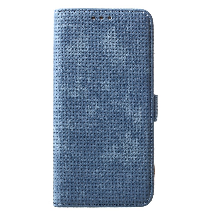 Mesh Pattern Retro Leather Wallet Stand Casing for Huawei P30 Pro - Blue-1