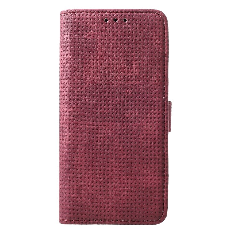 

Mesh Pattern Retro Leather Wallet Stand Case for Samsung Galaxy J6 (2018) - Red, Galaxy J6 (2018)