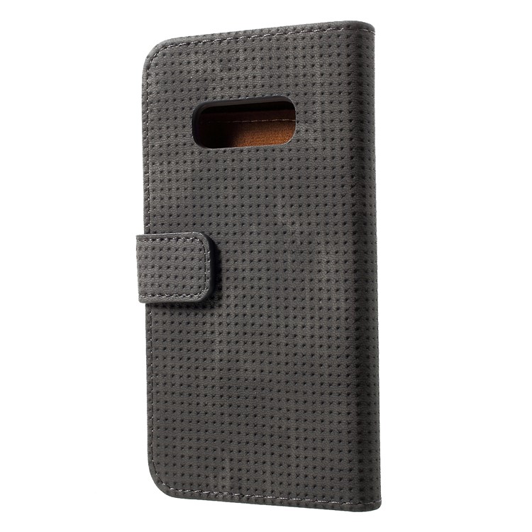 Mesh Pattern Retro Leather Wallet Stand Casing for Samsung Galaxy S10 Lite - Black-2