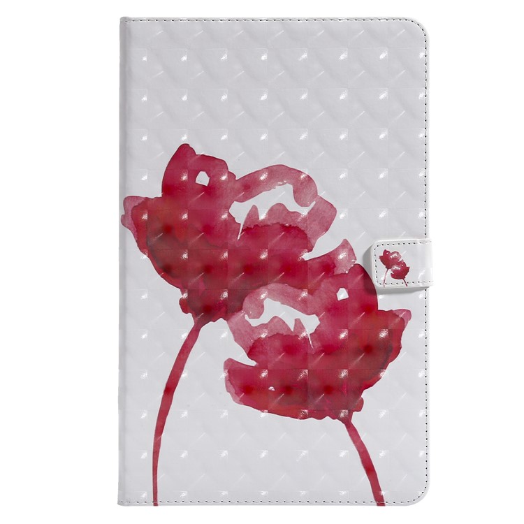 

Pattern Printing PU Leather Magnetic Wallet Cover for Samsung Galaxy Tab A 10.5 (2018) T590 T595 - Red Flowers, Galaxy Tab A 10.5 (2018) T590 T595
