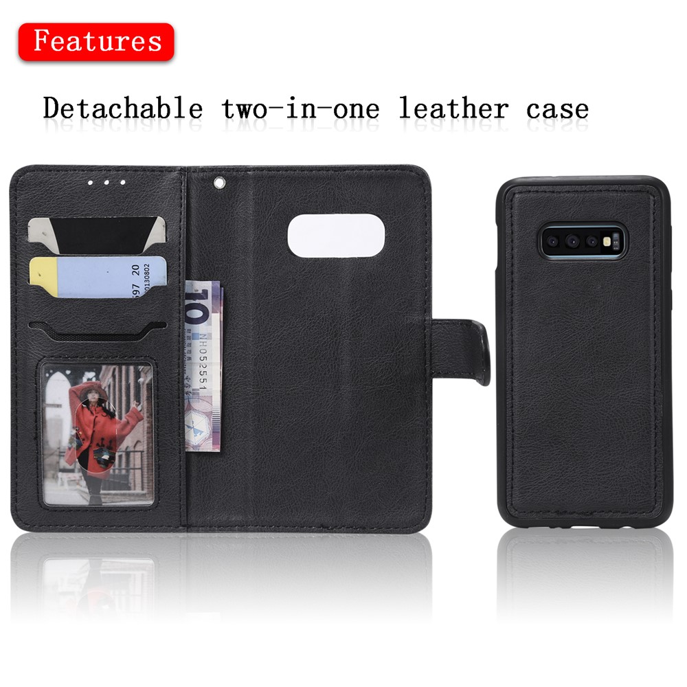 Magnetic Detachable 2-in-1 PU Leather Case for Samsung Galaxy S10 Lite - Black-5