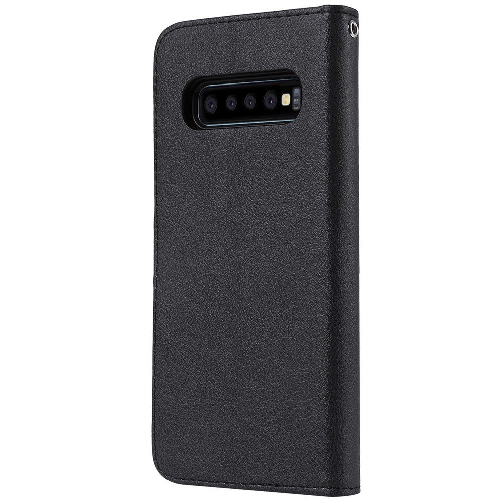 Magnetic Detachable 2-in-1 PU Leather Case for Samsung Galaxy S10 Plus - Black-3