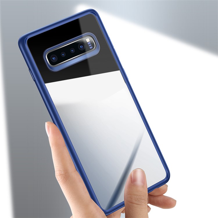 USAMS Mant Série Clara PC + TPU Tampa Do Telefone De Borda Para Samsung Galaxy S10 Plus - Azul-2