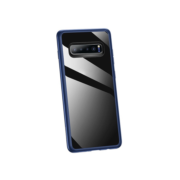 USAMS Mant Série Clara PC + TPU Tampa Do Telefone De Borda Para Samsung Galaxy S10 Plus - Azul-3