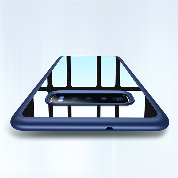 USAMS Mant Série Clara PC + TPU Tampa Do Telefone De Borda Para Samsung Galaxy S10 Plus - Azul-5