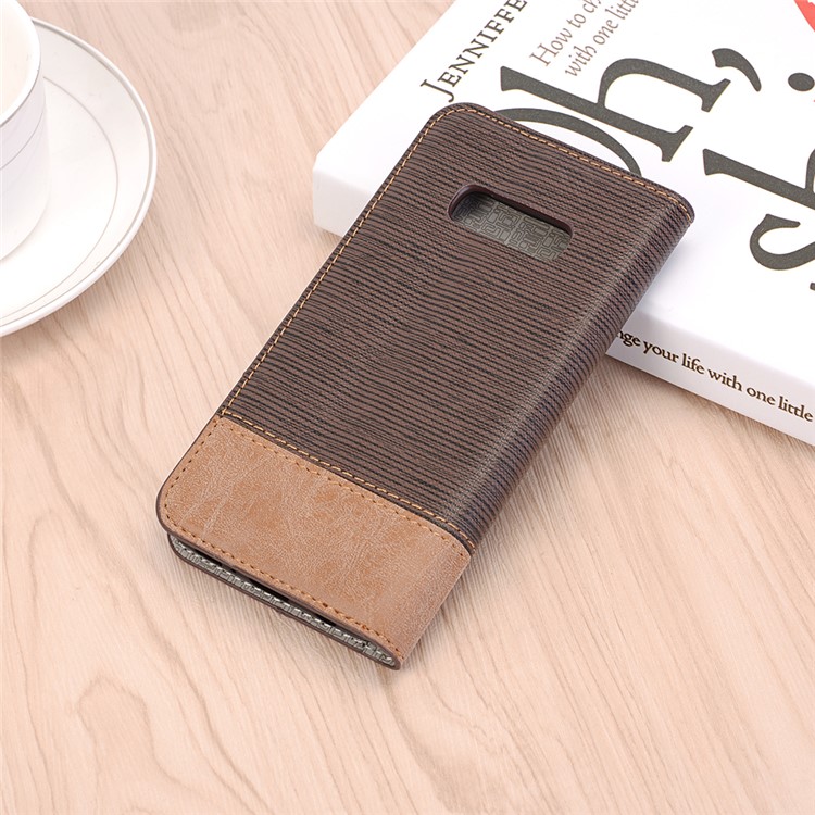 Bi-color Toothpick Texture Leather Wallet Case for Samsung Galaxy S10 Lite - Coffee-9