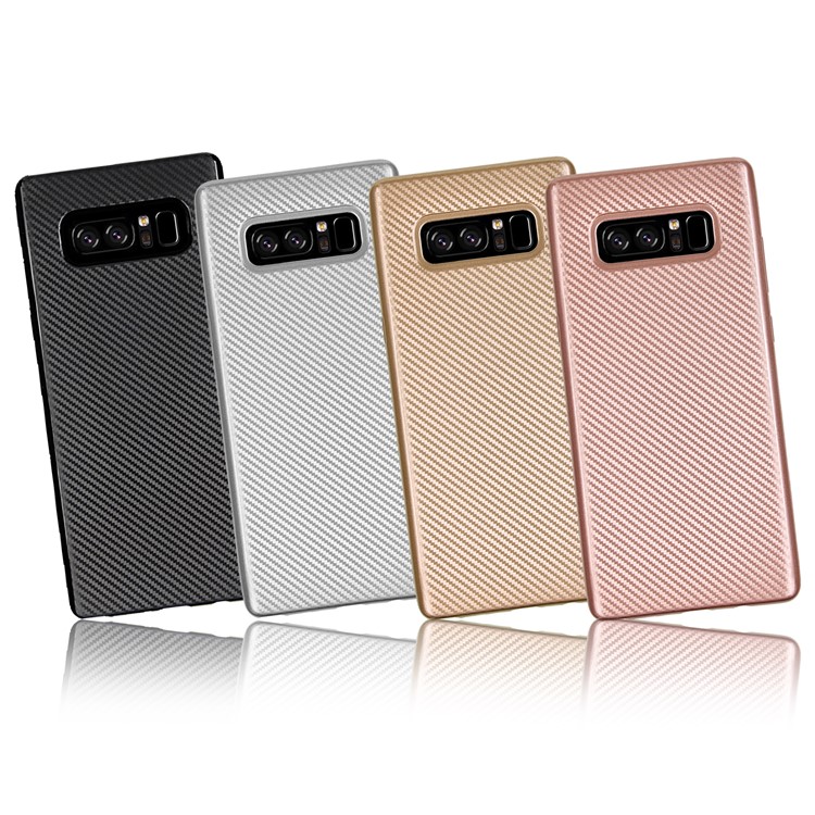 Carbon Fiber Texture Soft TPU Phone Case for Samsung Galaxy S10 - Gold-5