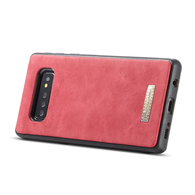 CASEME Detachable 2-in-1 Split Leather Wallet Case for Samsung Galaxy S10 - Red-24