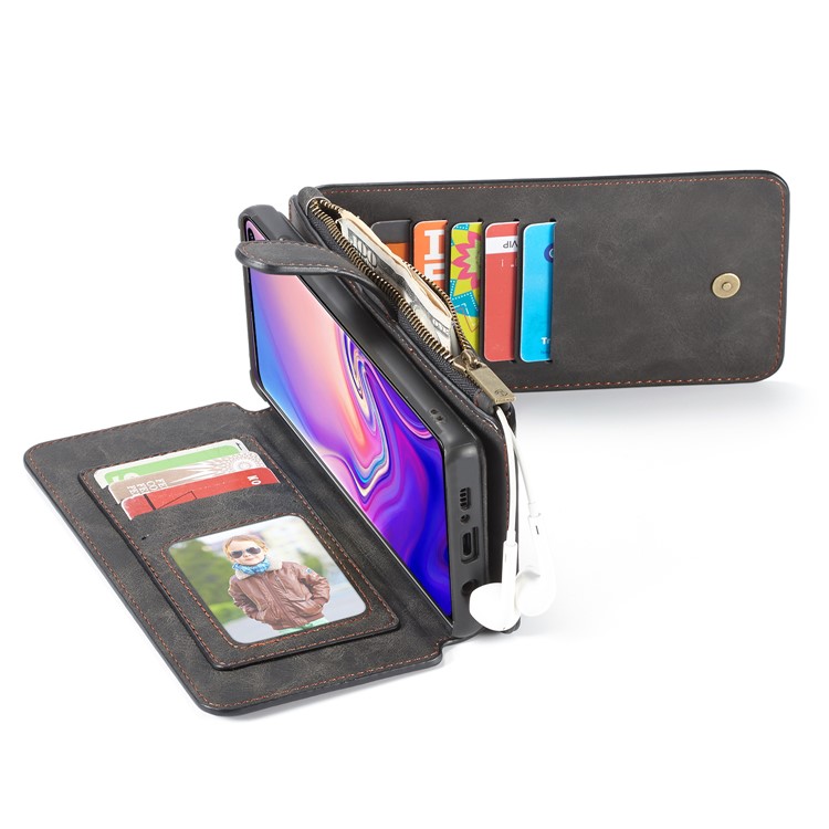 Capa De Couro Split 2 Em 1 Destacável CASEME Com Vários Slots De Cartão Para A Samsung Galaxy S10 - Preto-17