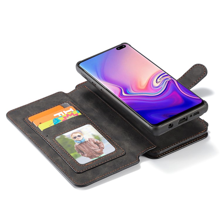 Capa De Couro Split 2 Em 1 Destacável CASEME Com Vários Slots De Cartão Para A Samsung Galaxy S10 - Preto-23