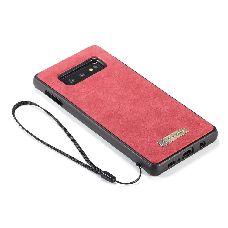 CASEME Split Leather Wallet Cover + Detachable Hybrid Back Case for Samsung Galaxy S10 Lite - Red-28