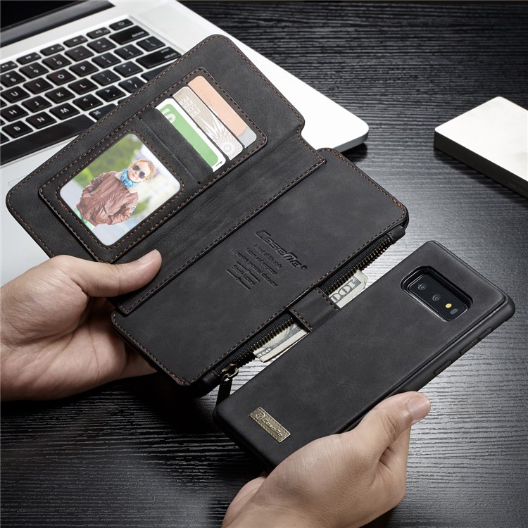 CASEME Divisão Carteira De Couro Capa + Escudo Híbrido Destacável Para Samsung Galaxy S10 Lite - Preto-1