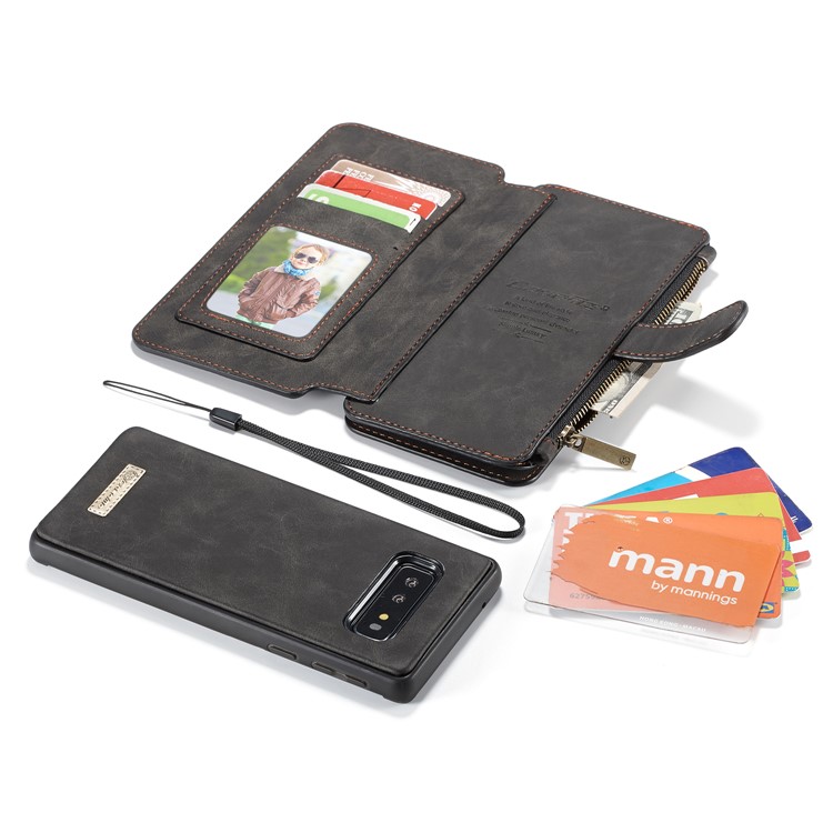 CASEME Divisão Carteira De Couro Capa + Escudo Híbrido Destacável Para Samsung Galaxy S10 Lite - Preto-16