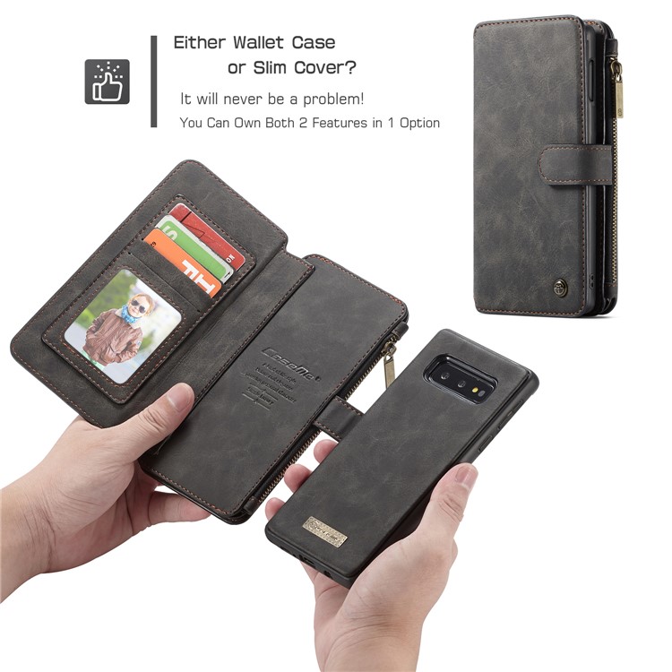 CASEME Divisão Carteira De Couro Capa + Escudo Híbrido Destacável Para Samsung Galaxy S10 Lite - Preto-23