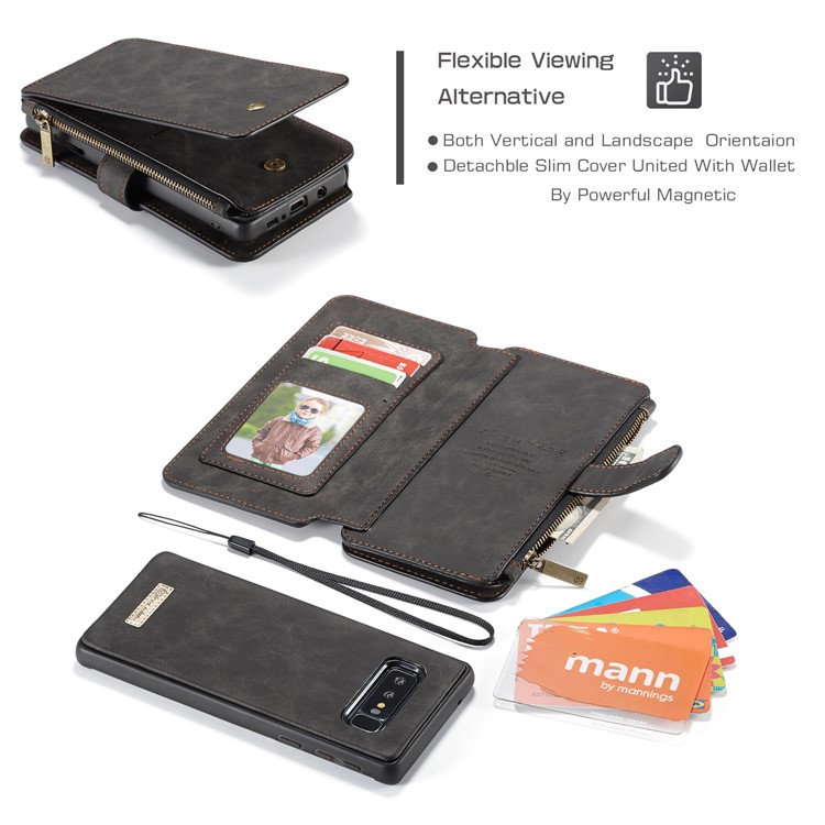 CASEME Divisão Carteira De Couro Capa + Escudo Híbrido Destacável Para Samsung Galaxy S10 Lite - Preto-25