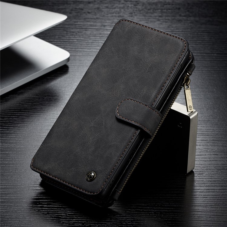 CASEME Divisão Carteira De Couro Capa + Escudo Híbrido Destacável Para Samsung Galaxy S10 Lite - Preto-26