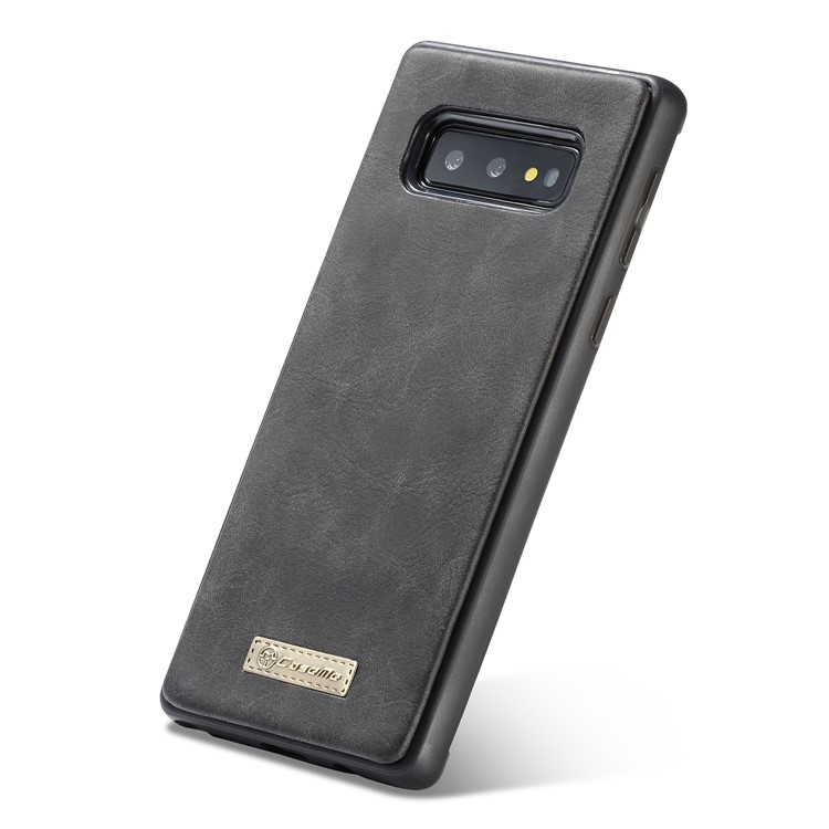 CASEME Divisão Carteira De Couro Capa + Escudo Híbrido Destacável Para Samsung Galaxy S10 Lite - Preto-6