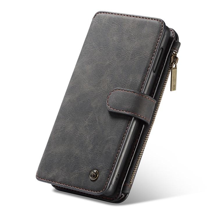 CASEME Divisão Carteira De Couro Capa + Escudo Híbrido Destacável Para Samsung Galaxy S10 Lite - Preto-7