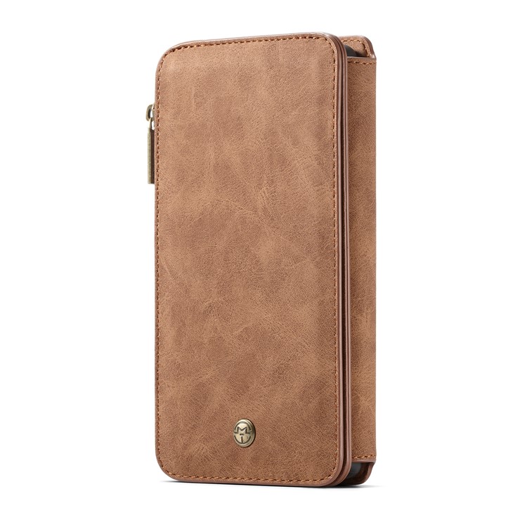 CASEME 007 Series Split Leather Wallet Case + Detachable Hybrid Cover for Samsung Galaxy S10e - Brown-9