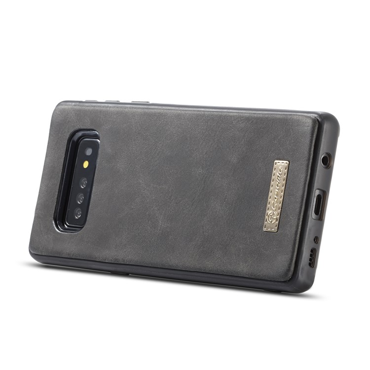 CASEME Detachable 2-in-1 Split Leather Wallet Cover for Samsung Galaxy S10 Plus - Black-24