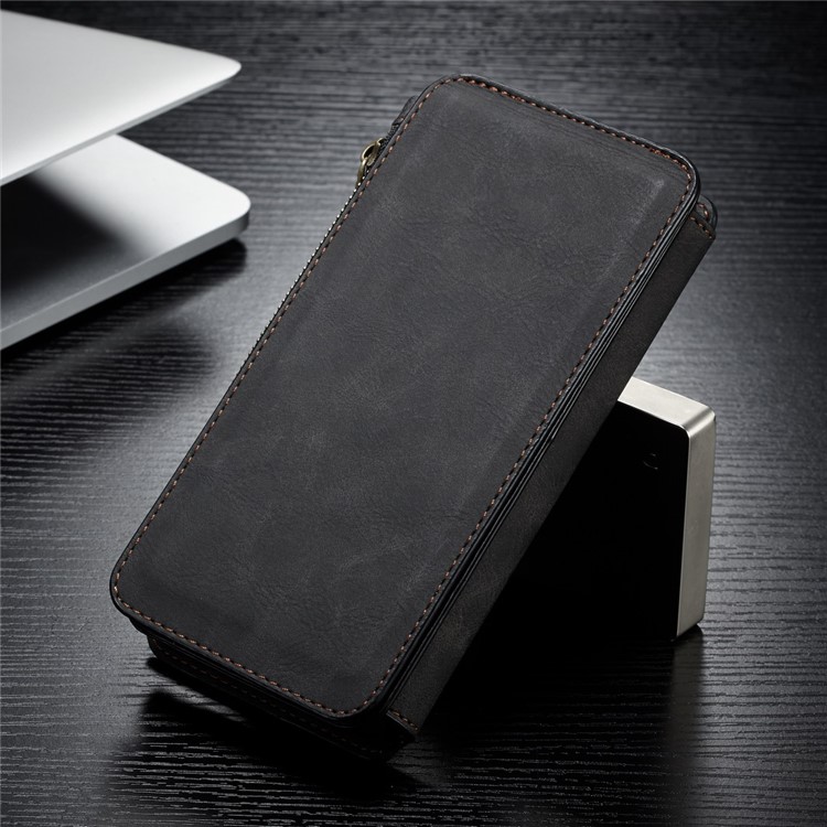 CASEME Detachable 2-in-1 Split Leather Wallet Cover for Samsung Galaxy S10 Plus - Black-3