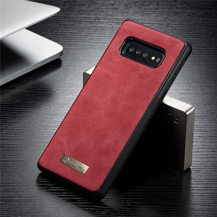CASEME Съемный Кожаный Чехол 2-в-1 С Кошельком Для Samsung Galaxy S10 Plus - Красный-28