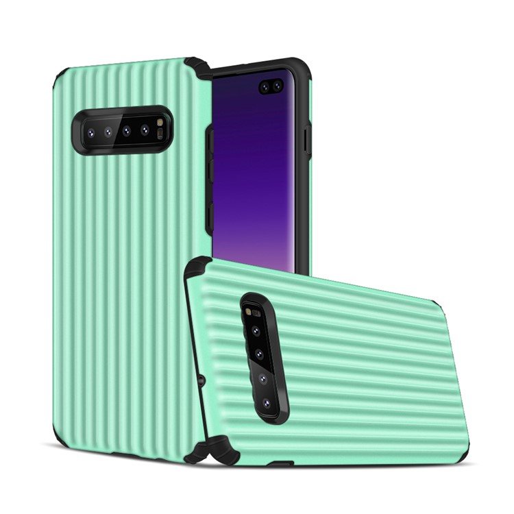 Чехол в форме чемодана ударопрочный пк тпу гибридный телефон для samsung galaxy s10 плюс - циан