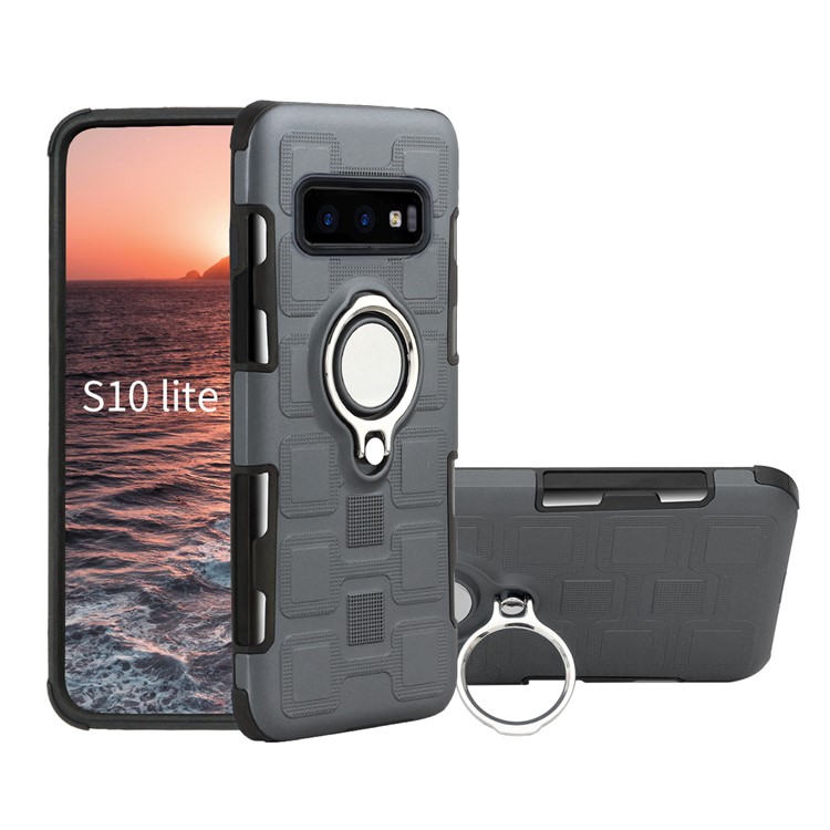 

Geometric Pattern Hybrid TPU PC Mobile Shell with Kickstand for Samsung Galaxy S10e - Grey, Galaxy S10e