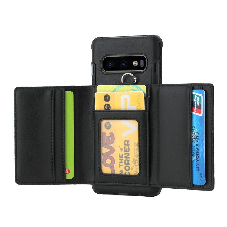 Multifunctional PU Leather Coated TPU Card Holder Phone Case for Samsung Galaxy S10 Lite - Black-4