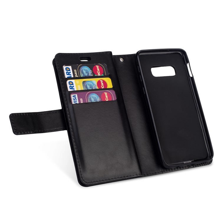 Multi-slot Wallet Zippered Leather Protector Casing for Samsung Galaxy S10 Lite - Black-4