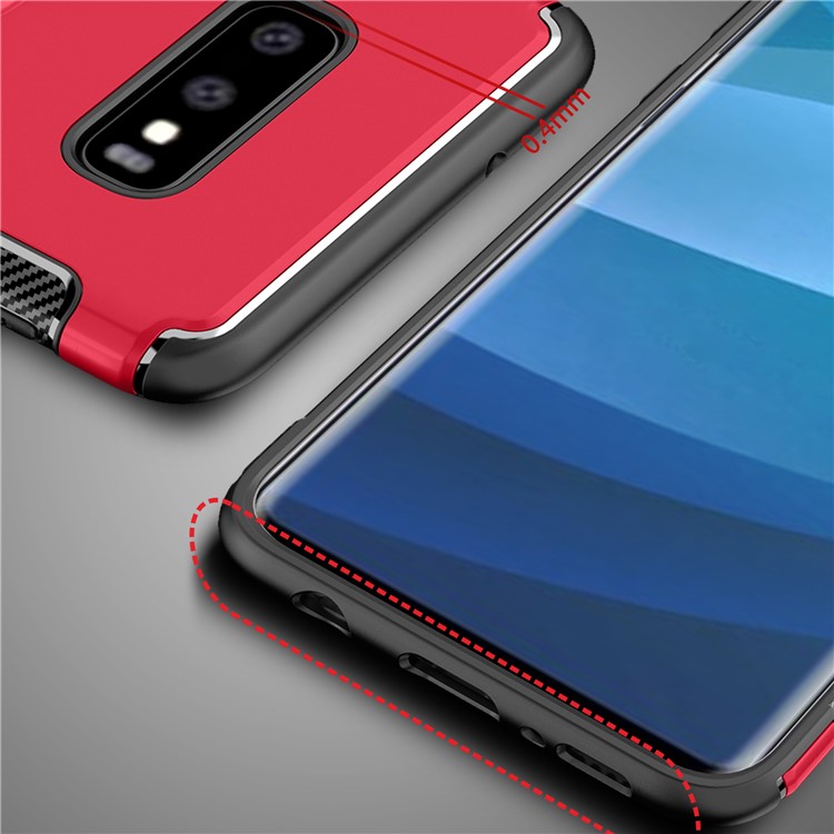 Ring Holder TPU PC Armor Case for Samsung Galaxy S10 Lite - Red-5