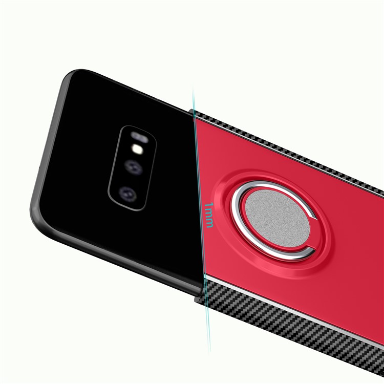 Ring Holder TPU PC Armor Case for Samsung Galaxy S10e - Red-6