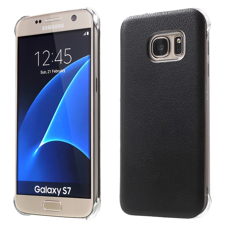 

Litchi Leather Skin PC Hard Case for Samsung Galaxy S7 G930 - Black